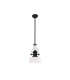 Cairo 1 Light Multi Height Pendant E27 26.5cm Prismatic Glass Shade Matt Black/Clear-4