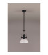 Cairo 1 Light Multi Height Pendant E27 26.5cm Prismatic Glass Shade Matt Black/Clear-11