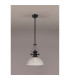 Cairo 1 Light Multi Height Pendant E27 33.5cm Prismatic Glass Shade Matt Black/Clear-3