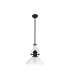 Cairo 1 Light Multi Height Pendant E27 33.5cm Prismatic Glass Shade Matt Black/Clear-4