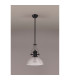 Cairo 1 Light Multi Height Pendant E27 33.5cm Prismatic Glass Shade Matt Black/Clear-11