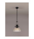 Cairo 1 Light Multi Height Pendant E27 30cm Prismatic Glass Shade Matt Black/Clear-3