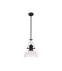 Cairo 1 Light Multi Height Pendant E27 30cm Prismatic Glass Shade Matt Black/Clear-4