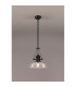 Cairo Multi Height Pendant 38cm Flat Round Shade 1 x E27 Matt Black/Clear Glass-3