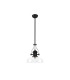 Cairo Multi Height Pendant 38cm Flat Round Shade 1 x E27 Matt Black/Clear Glass-4