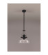 Cairo Multi Height Pendant 38cm Flat Round Shade 1 x E27 Matt Black/Clear Glass-11