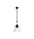 Cairo Multi Height Pendant 38cm Patterned Round Shade 1 x E27 Matt Black/Clear Glass Item Weight: 6.5kg-1