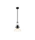 Cairo Multi Height Pendant 30cm Flat Round Patterned Shade 1 x E27 Matt Black/Clear Glass-1