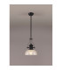 Cairo Multi Height Pendant 30cm Flat Round Patterned Shade 1 x E27 Matt Black/Clear Glass-3