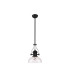 Cairo Multi Height Pendant 30cm Flat Round Patterned Shade 1 x E27 Matt Black/Clear Glass-4