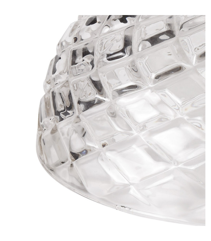 Cairo Multi Height Pendant 30cm Flat Round Patterned Shade 1 x E27 Matt Black/Clear Glass-6