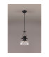Cairo Multi Height Pendant 30cm Flat Round Patterned Shade 1 x E27 Matt Black/Clear Glass-11