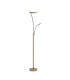 Chesterfield 2 Light Floor Lamp Switched 18+6W LED 3000K 2300lm Antique Brass -1