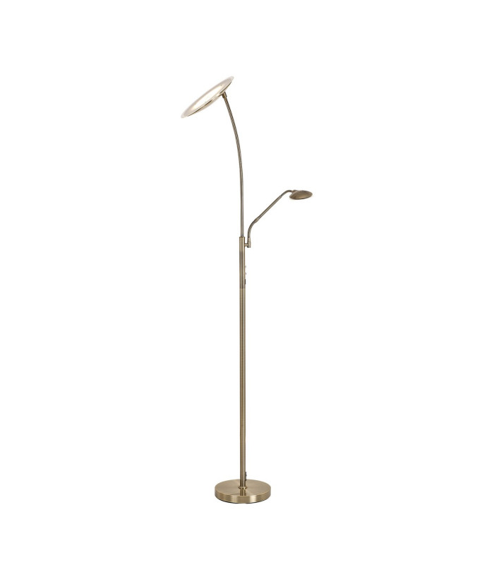 Chesterfield 2 Light Floor Lamp Switched 18+6W LED 3000K 2300lm Antique Brass -5