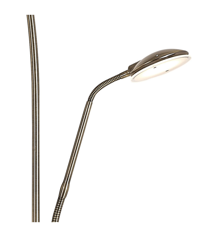 Chesterfield 2 Light Floor Lamp Switched 18+6W LED 3000K 2300lm Antique Brass -9