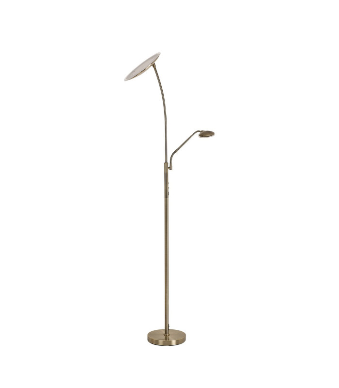 Chesterfield 2 Light Floor Lamp Switched 18+6W LED 3000K 2300lm Antique Brass -10
