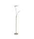 Chesterfield 2 Light Floor Lamp Switched 18+6W LED 3000K 2300lm Satin Nickel -1