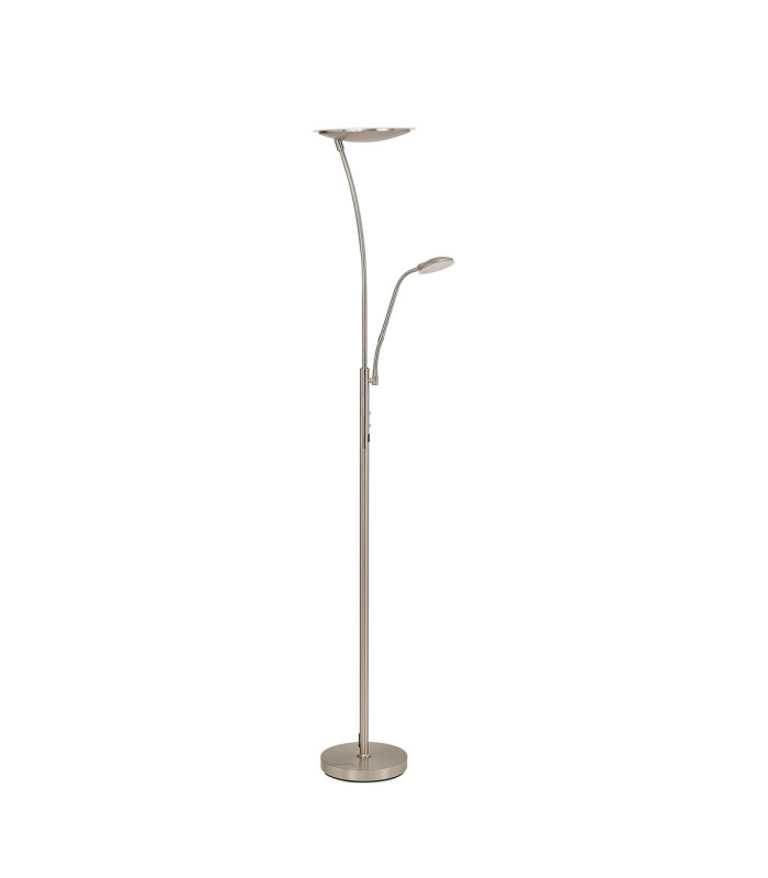 Chesterfield 2 Light Floor Lamp Switched 18+6W LED 3000K 2300lm Satin Nickel -4