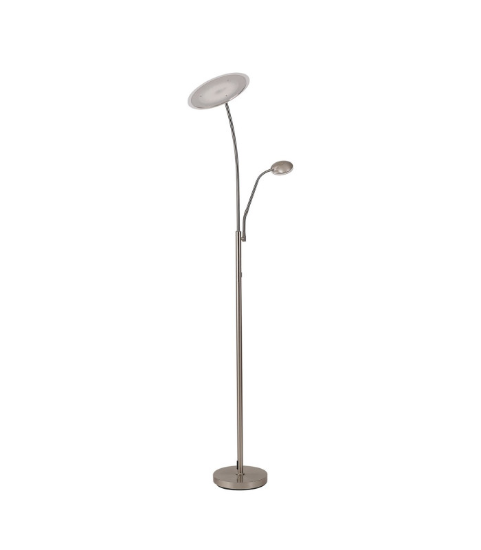 Chesterfield 2 Light Floor Lamp Switched 18+6W LED 3000K 2300lm Satin Nickel -10