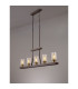 Preston Linear Pendant/Semi Flush 5 Light E27 Brown Oxide/Gold Bronze Clear Glass Shades-3
