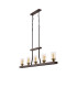 Preston Linear Pendant/Semi Flush 5 Light E27 Brown Oxide/Gold Bronze Clear Glass Shades-4