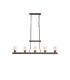 Preston Linear Pendant/Semi Flush 5 Light E27 Brown Oxide/Gold Bronze Clear Glass Shades-5