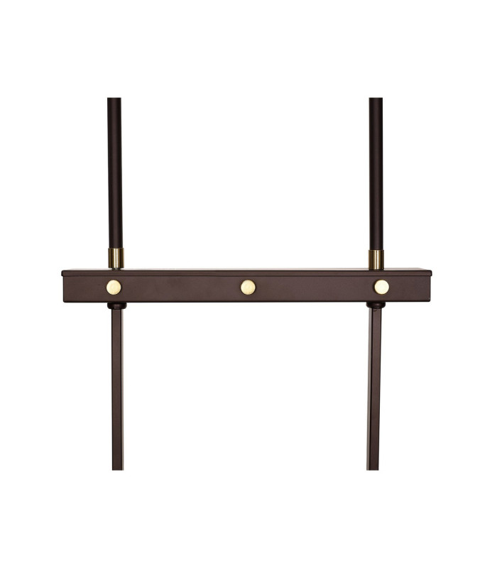 Preston Linear Pendant/Semi Flush 5 Light E27 Brown Oxide/Gold Bronze Clear Glass Shades-7
