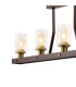 Preston Linear Pendant/Semi Flush 5 Light E27 Brown Oxide/Gold Bronze Clear Glass Shades-11
