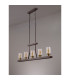 Preston Linear Pendant/Semi Flush 5 Light E27 Brown Oxide/Gold Bronze Clear Glass Shades-13