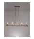 Preston Linear Pendant/Semi Flush 5 Light E27 Brown Oxide/Gold Bronze Clear Glass Shades-14