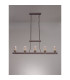 Preston Linear Pendant/Semi Flush 5 Light E27 Brown Oxide/Gold Bronze Clear Glass Shades-15