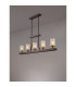 Preston Linear Pendant/Semi Flush 5 Light E27 Brown Oxide/Gold Bronze Clear Glass Shades-16