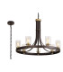 Preston 89cm Round Pendant 7 Light E27 Brown Oxide/Gold Bronze Clear Glass Shades-1