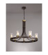 Preston 89cm Round Pendant 7 Light E27 Brown Oxide/Gold Bronze Clear Glass Shades-3