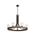 Preston 89cm Round Pendant 7 Light E27 Brown Oxide/Gold Bronze Clear Glass Shades-4