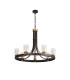Preston 89cm Round Pendant 7 Light E27 Brown Oxide/Gold Bronze Clear Glass Shades-5