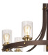 Preston 89cm Round Pendant 7 Light E27 Brown Oxide/Gold Bronze Clear Glass Shades-8