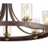 Preston 89cm Round Pendant 7 Light E27 Brown Oxide/Gold Bronze Clear Glass Shades-9