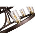 Preston 90cm 2 Tier Round Pendant 3+6 Light E27 Brown Oxide/Gold Bronze Clear Glass Shades-7