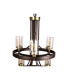 Preston 90cm 2 Tier Round Pendant 3+6 Light E27 Brown Oxide/Gold Bronze Clear Glass Shades-8
