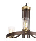 Preston 90cm 2 Tier Round Pendant 3+6 Light E27 Brown Oxide/Gold Bronze Clear Glass Shades-10