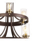 Preston 90cm 2 Tier Round Pendant 3+6 Light E27 Brown Oxide/Gold Bronze Clear Glass Shades-11