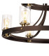 Preston 90cm 2 Tier Round Pendant 3+6 Light E27 Brown Oxide/Gold Bronze Clear Glass Shades-12