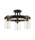 Preston 45cm Round Semi Flush Ceiling 3 Light E27 Brown Oxide/Gold Bronze Clear Glass Shades-4