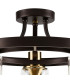 Preston 45cm Round Semi Flush Ceiling 3 Light E27 Brown Oxide/Gold Bronze Clear Glass Shades-5
