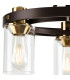 Preston 45cm Round Semi Flush Ceiling 3 Light E27 Brown Oxide/Gold Bronze Clear Glass Shades-6