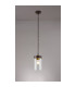 Preston Single Pendant 1 Light E27 Brown Oxide/Gold Bronze Clear Glass Shade-3