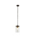 Preston Single Pendant 1 Light E27 Brown Oxide/Gold Bronze Clear Glass Shade-4