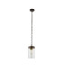Preston Single Pendant 1 Light E27 Brown Oxide/Gold Bronze Clear Glass Shade-5
