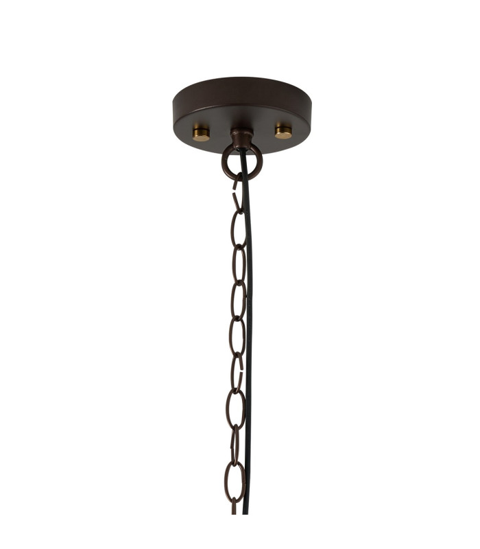 Preston Single Pendant 1 Light E27 Brown Oxide/Gold Bronze Clear Glass Shade-6